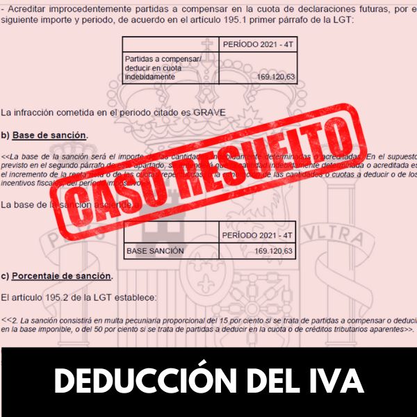 caso deduccion iva hacienda