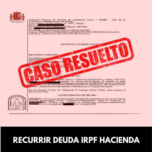 Caso de exito recurrir deuda hacienda
