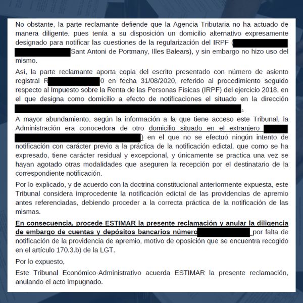 Caso de éxito - El resultado - ANULAMOS EMBARGO DE CUENTA CORRIENTE - Damaso Roldan Abogados