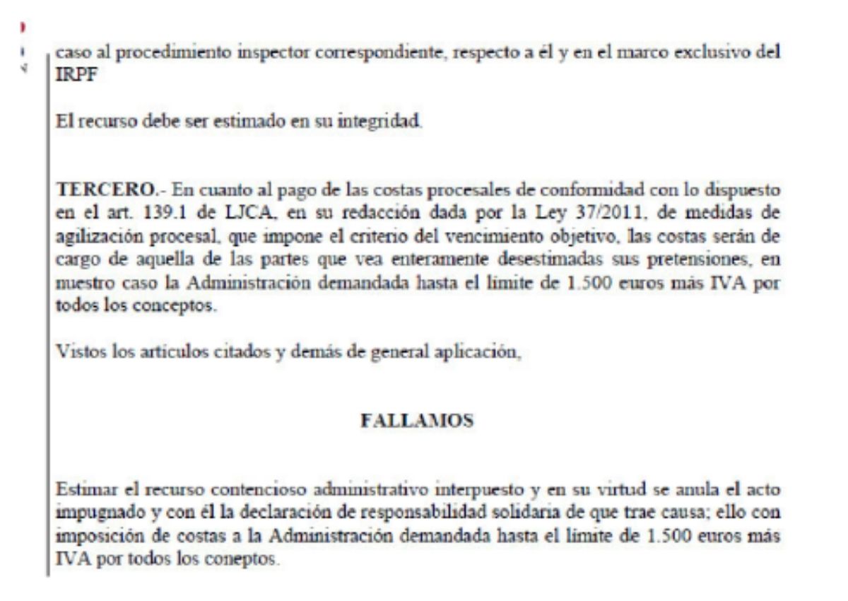 CASO DE ÉXITO - DERIVACIÓN DE RESPONSABILIDAD - Dámaso Roldán Abogados
