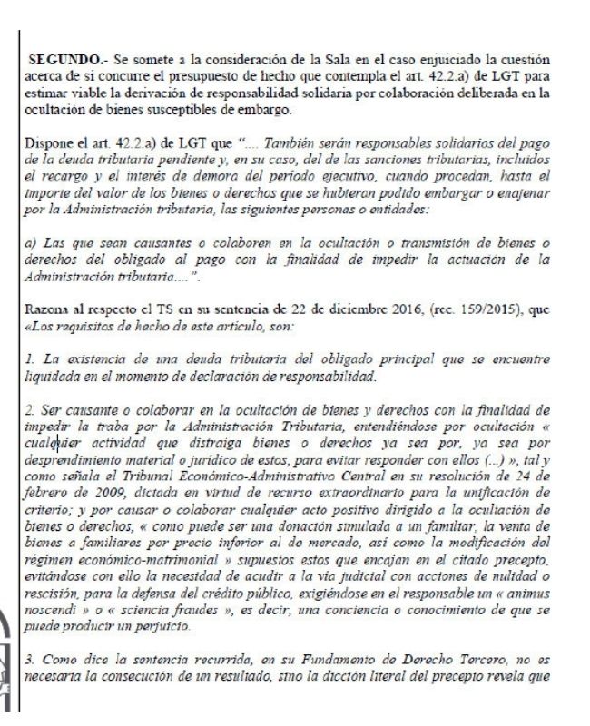 Caso de Éxito - Dámaso Roldán Abogados -  anulamos derivación de responsabilidad tributaria por importe de 81.076,99 euros<br />
