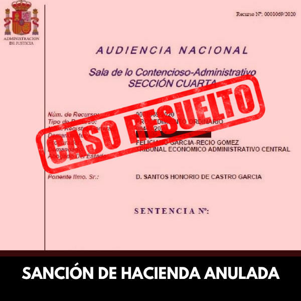 SANCIÓN DE HACIENDA ANULADA- WEB DAMASO